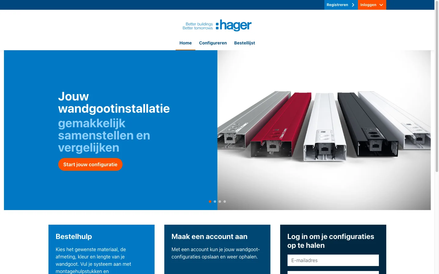 Hager Wandgoot online configurator